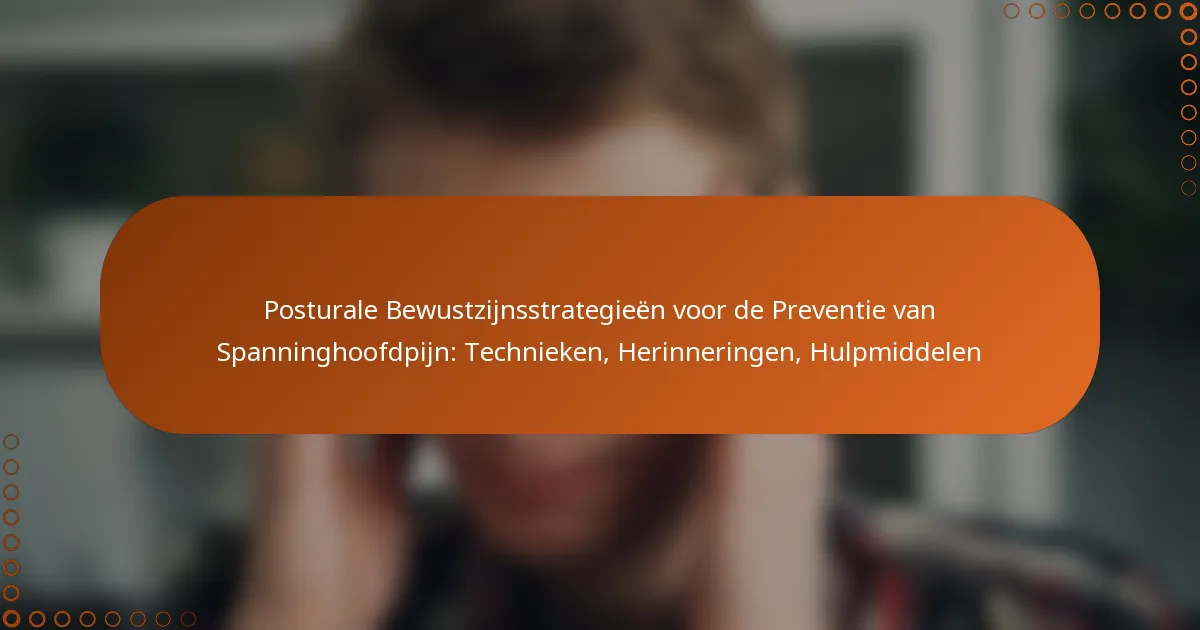 Posturale Bewustzijnsstrategieën voor de Preventie van Spanninghoofdpijn: Technieken, Herinneringen, Hulpmiddelen