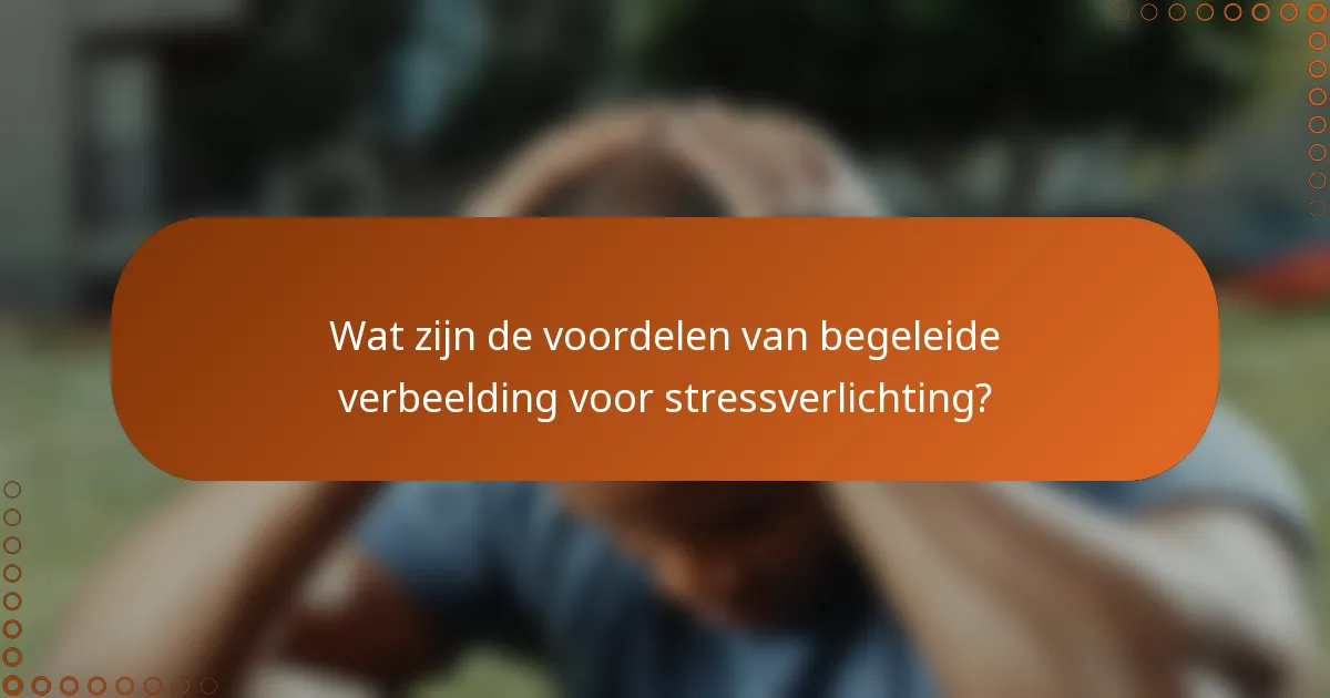 Wat zijn de voordelen van begeleide verbeelding voor stressverlichting?